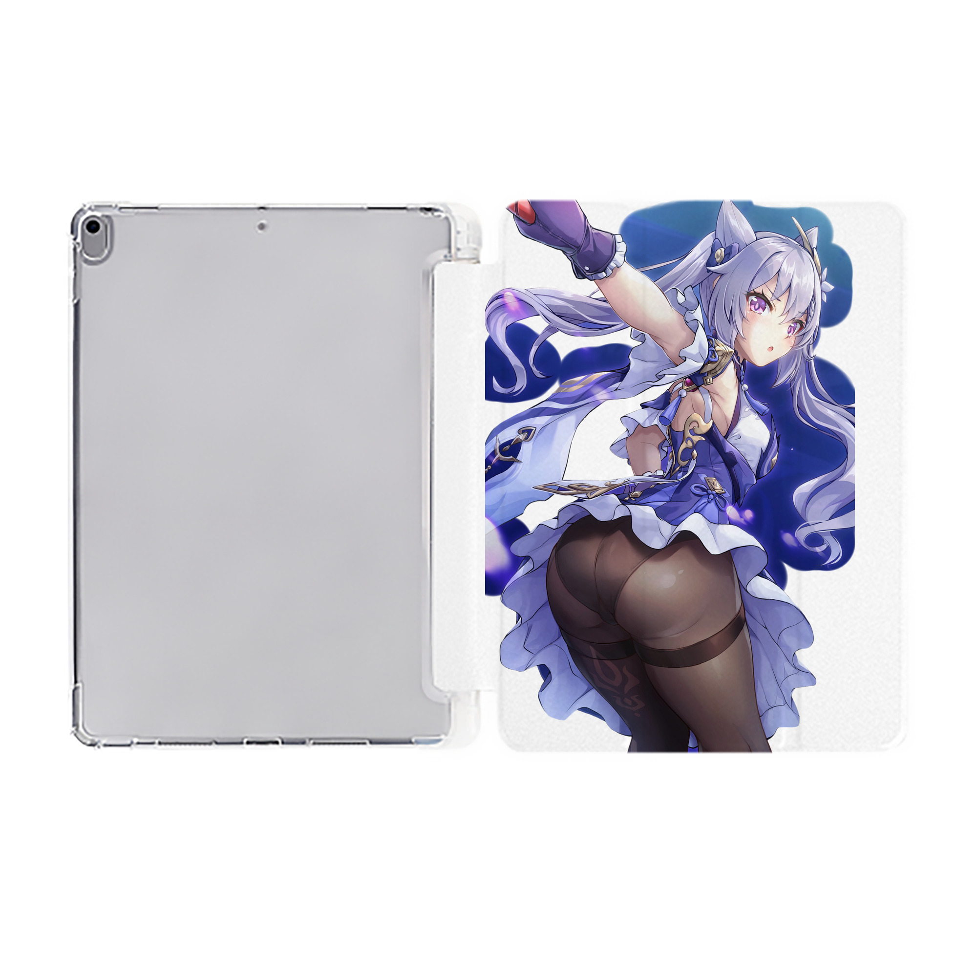 げんし神 刻晴 こくせい genshin Kokusei IPad ケース ペン収納付き 三つ折りスタンド PUレザー×シリコン 対応機種9.5/10.5/10.9インチ